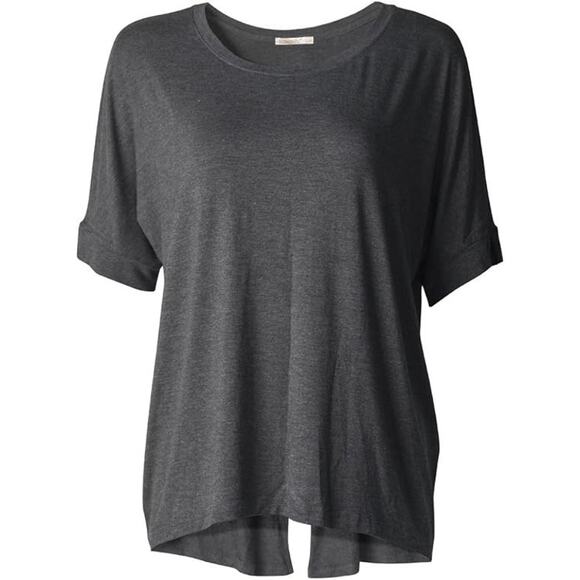 Gray Short Sleeve Loose Tees Tops Blouse T-Shirt XL - Picture 1 of 1